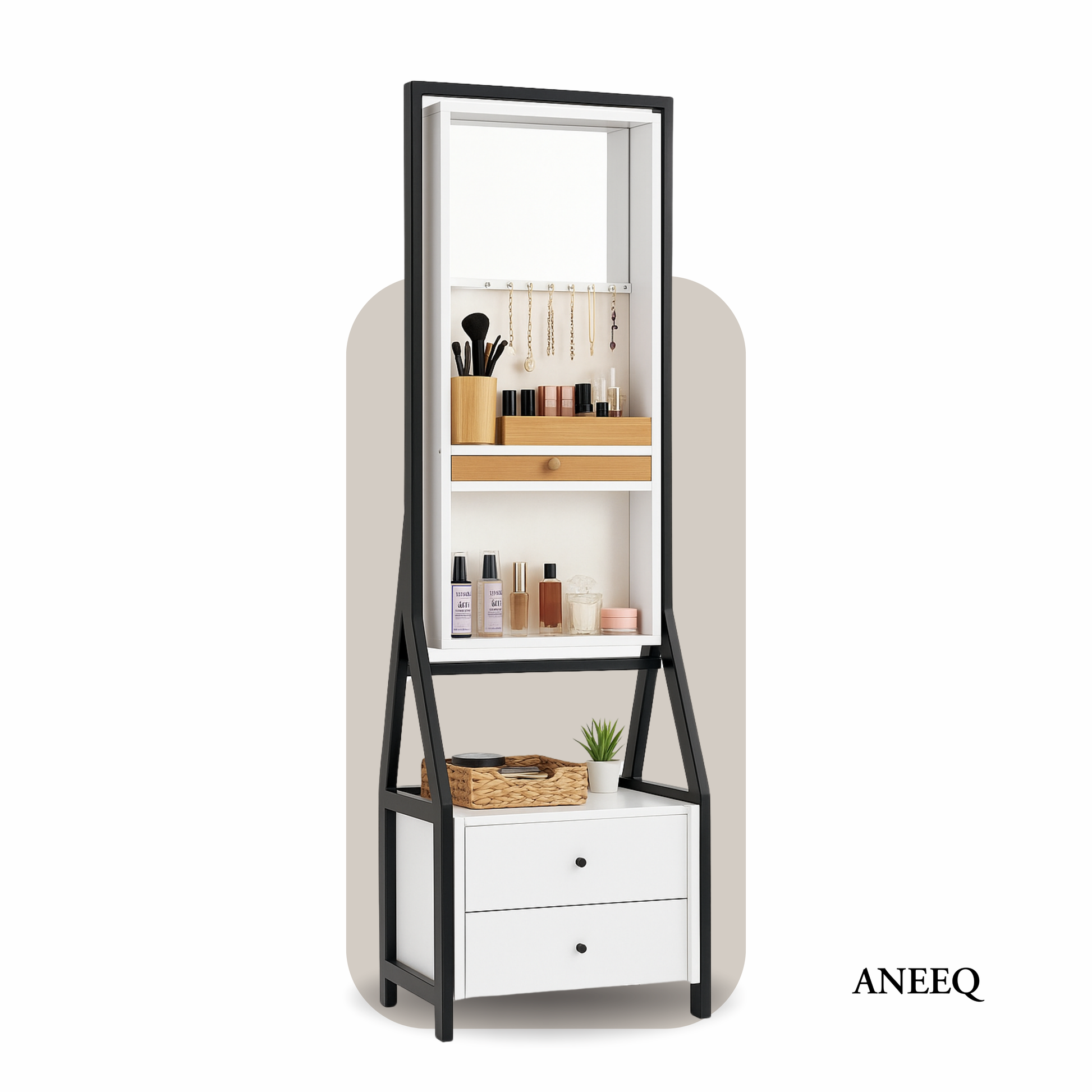Smart 360 swivel mirror with drowers