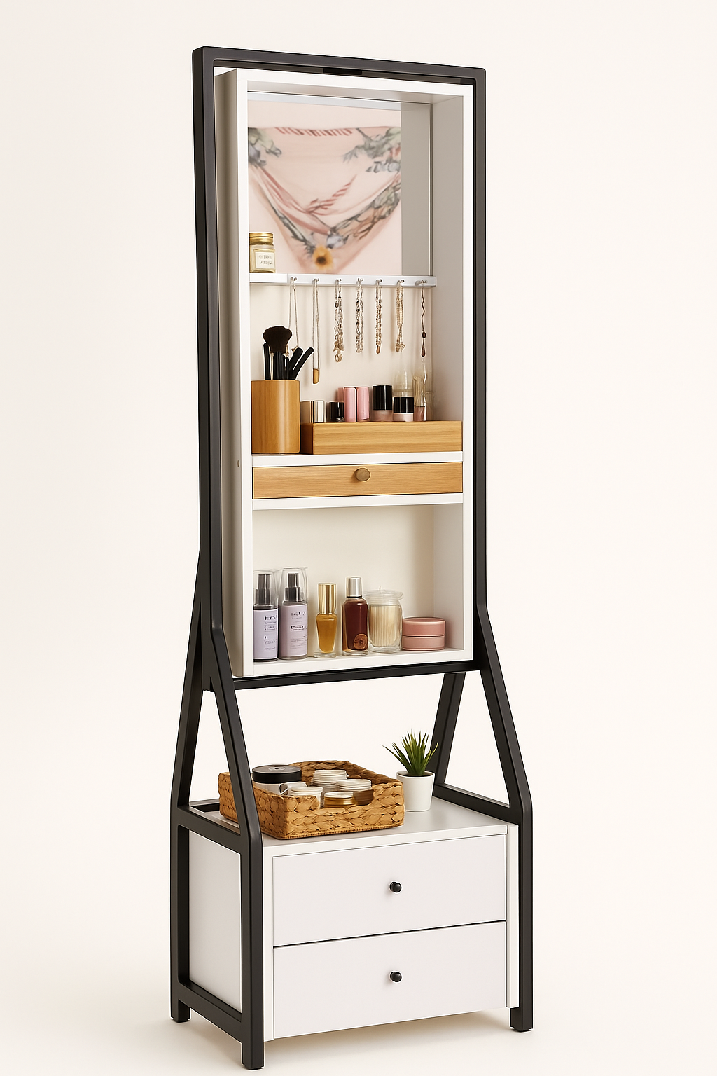 Smart 360 swivel mirror with drowers