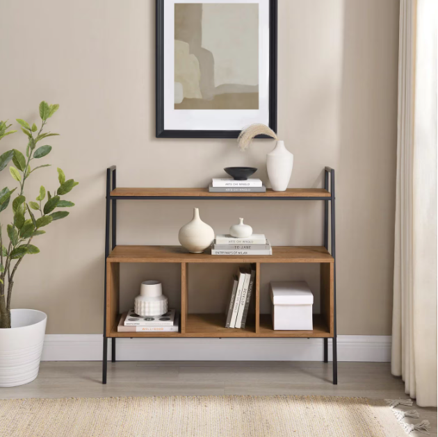 Rustic wooden console (metal frame)