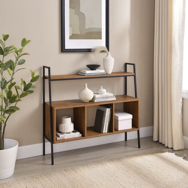 Rustic wooden console (metal frame)